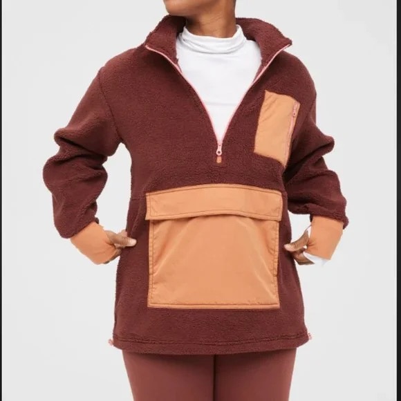 NWT Offline by Aerie Cozy Oversized Sherpa 1/2 Zip Pullover Fleece large - Picture 1 of 9